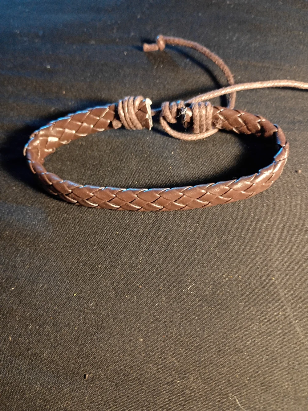 Braided Brown Leather Adjustable Bracelet